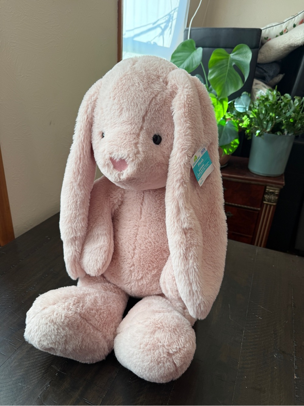 NWT Plush Light Pink XL Long ears Stuffed Bunny Soft Comfort for Kids and Adults